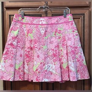 Classic Lilly Pulitzer Pleated Skater Skirt w/ pockets. Size 10